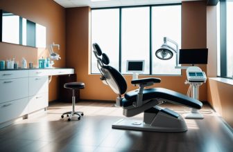 modern luxury minimalistic dentist office during natural day light and warm colors using Practices Impacting Dental Well-being